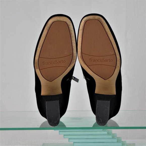 Franco Sarto Bassett 9.5M Black Suede Ankle Bootie - Picture 15 of 16